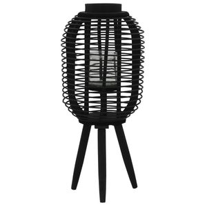 Portavelas independiente de bambú negro para iluminación de jardín - Product Image 1