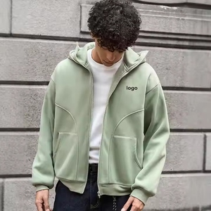 Sudadera con capucha extragrande para hombre, 100% algodón de alto gramaje, transpirable, con logotipo personalizado, cremallera completa, diseño de máscara de esquí y hombros descubiertos, al por mayor - Product Image 4