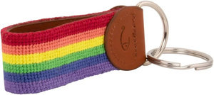 Wholesale Custom Rainbow Needlepoint Leather Aluminum Keychain Handmade Woven Fabric <b>Loop</b> <b>Key</b> <b>Ring</b> Sports Luxury Pride Gift - Product Image 2