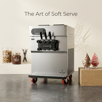 Machine à glace molle commerciale KEIFU ICE25L, nouvelle, 220V 2000W, de comptoir, en acier inoxydable, à compresseur unique, avec distributeur de sirop