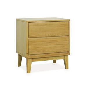 Table de chevet en bois massif durable et écologique, table de nuit minimaliste moderne en bois, 2 tiroirs, fabricant de meubles au Vietnam - Product Image 3
