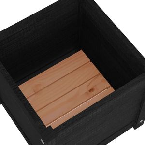 Jardinières en pin massif noir 15,7 po x 15,7 po x 15,7 po – Pots et jardinières à fleurs - Product Image 6
