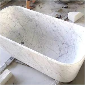 Bañera de Hidromasaje de Lujo, Tallada a Mano en Mármol Natural, Piedra Sólida, Ecológica, Estilo Europeo, con Desagüe, para Uso en Interiores de Hoteles y Villas - Product Image 1