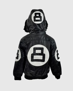 Chaqueta de Cuero Estilo Bomber 8 Ball para Hombre, Estilo Retro Hip Hop Urbano, Abrigo de Invierno, OEM ODM - Product Image 1