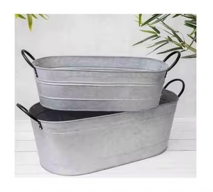 Luxury Galvanized Planter Outdoor Indoor Flower Pot Decorative Metal Plant Container Garden Balcony Decor - Product Image 4