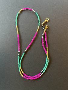 Designer Floral Embroidery Beaded <b>Lanyard</b> <b>for</b> <b>Keys</b> and ID Badges - Product Image 3