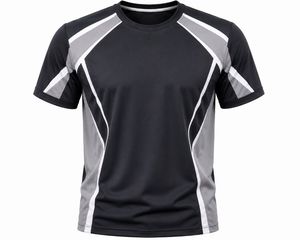 Camiseta Deportiva Azul Marino para Hombre, Manga Corta, Cuello Redondo, Secado Rápido, Corte Regular, Tejido de Poliéster, Diseño Estampado, 220g - Product Image 4