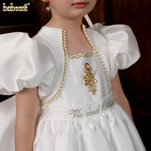 Vestido de Princesa Arabesque Blanco Babeeni para Niñas, Diseño Floral Bordado a Mano, Otoño, 100% Algodón Tafetán Ecológico, Midi - Product Image 2
