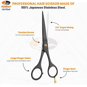 Tijeras de Peluquería Profesionales JACKBILLY, Tijeras de Barbero de 6.5 Pulgadas, Tijeras de Corte de Pelo de Acero Inoxidable de la Más Alta Calidad - Product Image 3