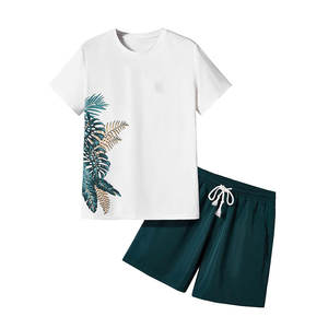 Ensemble court pour homme 100% coton, sublimation, respirant, tenue d'été pour homme, manches courtes, ensemble court élégant pour homme, sublimation. - Product Image 1