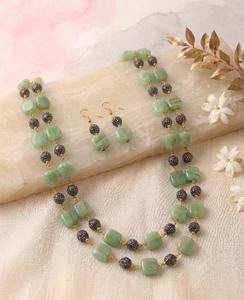 Collar y conjunto de aretes de perlas indias, joyería bohemia para mujer, regalo, conjuntos de joyería de moda. - Product Image 1