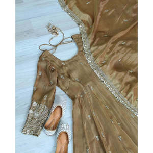 Women's Anarkali Gown and <b>Pant</b> Set with Dupatta Sequence and Embroidery Work - Product Image 2