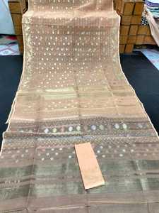 Exclusivei Dhakai Jamdani Sharee Trending para mujeres JAMDANI FABRIC Blue RED GREEN Golden Sky Blue de Bangladesh - Product Image 4