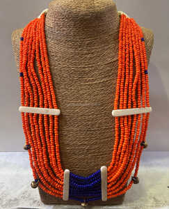 Hermosa cadena de eslabones de collar con cuentas multicolor Vintage de moda por Artesanías Rawat para ocasiones cristianas o regalos - Product Image 2