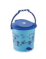 Poubelle à pédale rose avec couvercle, motif de fleurs ravissantes, poubelle cylindrique en plastique, utilisation intérieure et extérieure