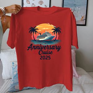 ANNIVERSARY CRUISE Camiseta de mujer de algodón puro 2025 ajuste cómodo - Product Image 4