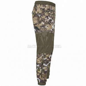 Pantalon cargo de camping pour homme, pantalon tactique de jogging, pantalon d'extérieur avec plusieurs poches de rangement, taille à cordon de serrage et chevilles à revers - Product Image 3