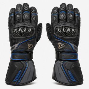 Gants de moto en cuir fabriqués à Sialkot, gants de moto en cuir pleine main imperméables avec protection des articulations en carbone - Product Image 1