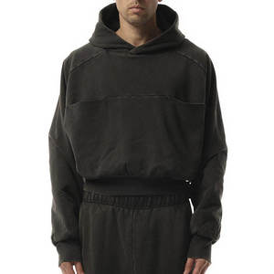 Sudadera Unisex con Lavado Ácido y Bordado, 100% Algodón, Ligera, Ecológica, Transpirable, con Logotipo Personalizado en la Parte Delantera, Estilo Oversize, para Otoño - Product Image 1
