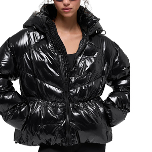 High Demand Women's <b>Cropped</b> <b>Puffer</b> <b>Jacket</b> Hooded Quilted Autumn Winter Coat Warm Insulated Fashion Custom Outerwear Adjustable - Product Image 6