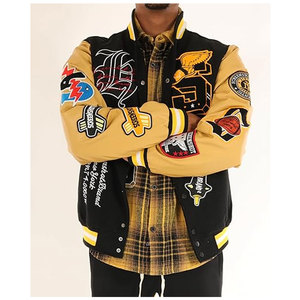 Unisex Varsity Streetwear Urban Stand Front Heavy Fashion <b>Jacket</b> Casual Outerwear Premium <b>Winter</b> <b>Jacket</b> Comfortable Cotton Blend - Product Image 5