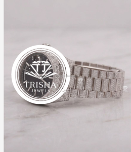 Reloj de Lujo Hip Hop de Acero Inoxidable con Diamantes de Moissanita Totalmente Cubiertos - Product Image 1