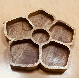 Plateau de service pour fruits secs en bois, forme de fleur, taille personnalisable, design attrayant et élégant - Product Image 5