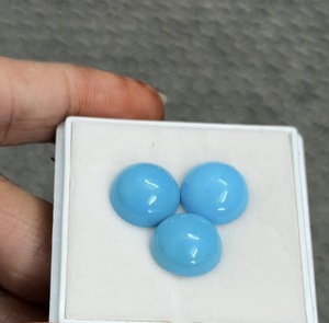 Turquoise naturelle d'Arizona 11 mm 12,67 carats, ensemble de 3 pièces, pierre précieuse en cabochon rond pour la fabrication de bijoux et la joaillerie fine - Product Image 1