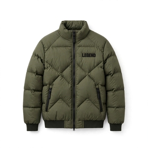 Blouson Bomber d'Hiver en Polyester/Coton Imprimé Sérigraphié, Fermeture Éclair Personnalisée, Épais, Style Universitaire pour Hommes - Vente en Gros - Product Image 1