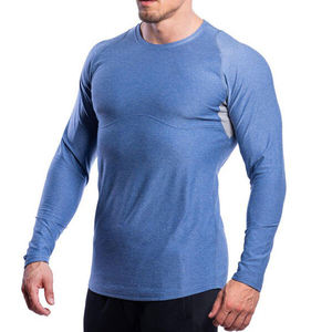 Camiseta Deportiva de Manga Larga para Hombre, Cuello Redondo, Algodón y Elastano, Suave, Lisa, Transpirable y Ecológica - Product Image 2