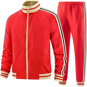 Traje de entrenamiento con paneles de color en contraste en las mangas, cierre de cremallera completa, pantalones hasta el tobillo, chándal deportivo para entrenamiento de equipos. - Product Image 2