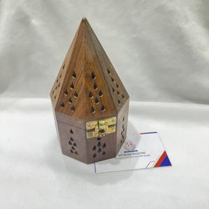 Quemador de incienso de madera, artículo artesanal hecho por un artesano indio, trabajo en cuero y metal, artículo de DUBÁI - Product Image 4
