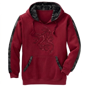 Sudadera con Capucha Naranja para Hombre, Diseño de Corazón y Camuflaje de Alce, Forro Polar, Estilo Casual de Invierno, Corte Holgado, con Bolsillos, 100% - Product Image 3