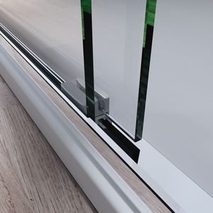 Porta Doccia in Vetro Temperato Trasparente Certificato Spesso 56-60 Pollici L X 72 Pollici Porta Doccia Scorrevole Semi-Frameless Regolabile in Altezza - Product Image 2