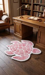 Alfombra Moderna Antideslizante de Lana Tufted a Mano, Forma Regular, Color Rosa Premium, con Patrón Geométrico, Suave y Afelpada, para Decoración - Product Image 6