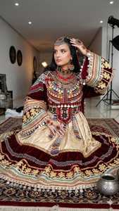 Robe maxi en coton de qualité supérieure, brodée de motifs ethniques, confectionnée à la main, design personnalisé, qualité d'exportation, robes décontractées afghanes - Product Image 6