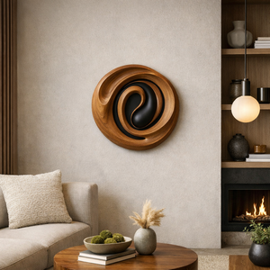 Escultura Art Deco de Madera Orgánica de Lujo Hecha a Mano, Arte de Pared, Decoración de Pared para Sala de Estar, Muebles, Regalo de Inauguración de Casa - Product Image 5