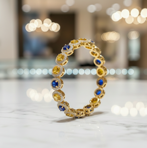 Brazalete de Plata de Ley 925 con Incrustaciones de Circonitas Cúbicas Multicolores, Bañado en Oro de 18K, con Piedras Redondas, 15 Gramos, Diseño para Mujer - Product Image 4