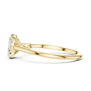 Bague de fiançailles ovale plaquée or jaune de luxe pour femme, élégante, minimaliste, pour mariage, promesse, anniversaire, cadeau de bijoux - Product Image 5