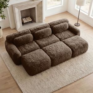 Divano a 3 Posti in Tessuto Morbido 32D ad Alta Densità per Soggiorno, Pouf Mobile, Combinazione Libera, Nessun Montaggio Richiesto - Product Image 2