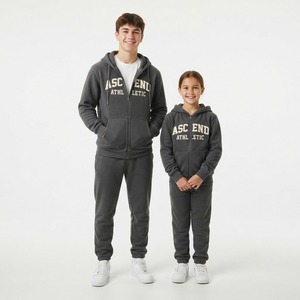 Conjunto de Sudadera con Capucha y Cremallera Completa para Niños y Niñas, y Pantalones a Juego, Chándal Informal - Product Image 2