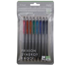 Bolígrafo de Gel Borrable PilotFricion Synergy Knock 05, Punta Extra Fina de 0.5 mm, Juego de 8 Colores, Paquete Hangsell (LFSK-15-8C) - Product Image 1