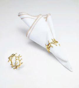 Eco-Friendly Brass Napkin Ring Leaf <b>Folding</b> Design <b>Table</b> Decorative Pieces perfect for weddings banquets or festive dinners Used - Product Image 5