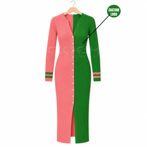 เสื้อคลุมคาร์ดิแกนยาวทรงเข้ารูปสีเขียวชมพู ยี่ห้อ Cosh International Sorority Sisterhood พร้อมกระดุมปิด คอเสื้อแบบคอกลม ความยาวเต็มตัว สไตล์เซ็กซี่ - Product Image 5