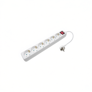 Multiprise 6 prises avec interrupteur et câble, 6 bases, en plastique, origine Espagne, pour fournitures de bureau - Product Image 2