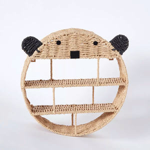 Wholesale seagrass <b>wall</b> <b>shelf</b> kid custom woven mouse animal <b>floating</b> <b>shelf</b> nursery room storage rack wicker <b>wall</b> decorations - Product Image 1