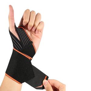 สายรัดข้อมือยกน้ำหนักแบบหนาพิเศษพร้อมห่วงนิ้วโป้ง อุปกรณ์พยุงข้อมือที่ทนทานสำหรับการฝึกซ้อมในยิมและการเพาะกาย - Product Image 1