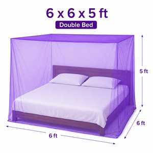 Portable 6x6x5 FT <b>Double</b> <b>Folding</b> Polyester <b>Bed</b> Net Modern Design Foldable Mosquito Net for Home Hotel Travel Outdoor Use - Product Image 1