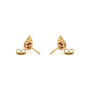 Pendientes Pequeños Minimalistas de Oro Amarillo K14 con Engaste de Garras de Rubí y Diamante, Diseño Clásico Sencillo, Proveedor de Joyería con Piedras Preciosas - Product Image 6