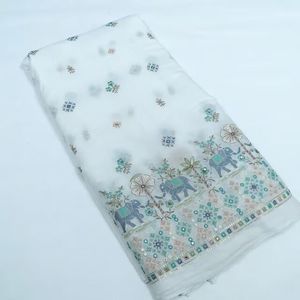 Luxury Floral Embroidered <b>Sequin</b> Lace Fabric Heavyweight Wedding Gown Textile Premium Fashion Apparel Material - Product Image 1